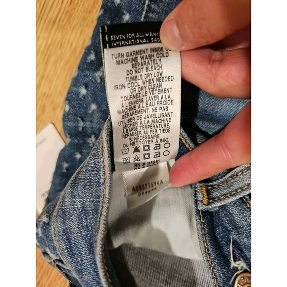 ALT Elena Gilbert 7 for All Mankind Jeans Women Sz 26 Blue Streetwear $300 - Picture 5 of 11